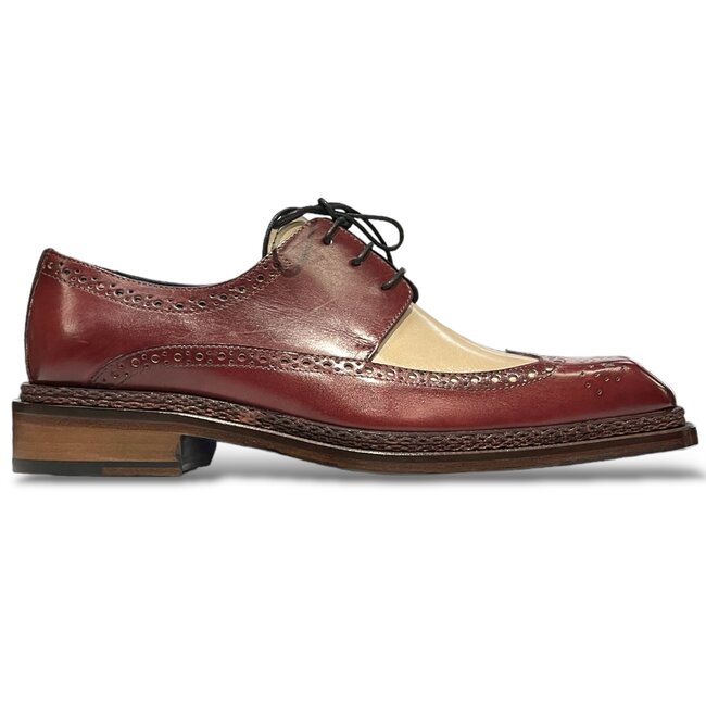 Emilio Franco Calfskin Shoes Wingtip (EF436) Purple/Lavender Burgundy/Tan