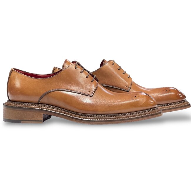 Emilio Franco Men's Shoes Calf-Skin Leather Oxfords (EF1166) Cognac