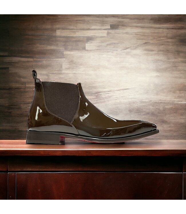 Emilio Franco Emilio Franco Leonardo Patent Leather Boot Antique Brown