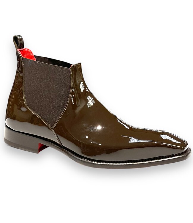 Emilio Franco Emilio Franco Leonardo Patent Leather Boot Antique Brown