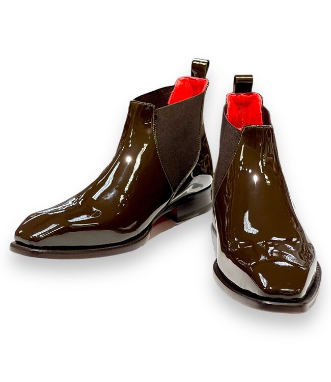 Emilio Franco Emilio Franco Leonardo Patent Leather Boot Antique Brown