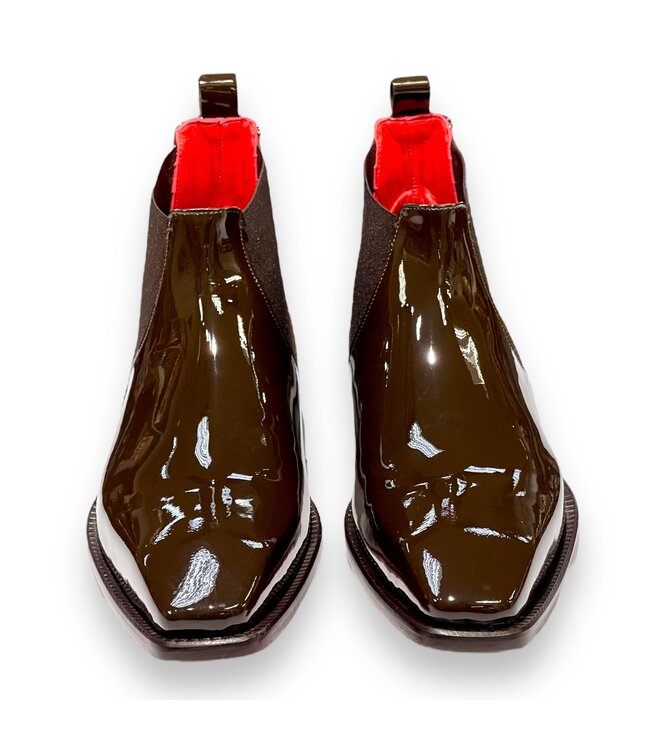 Emilio Franco Emilio Franco Leonardo Patent Leather Boot Antique Brown