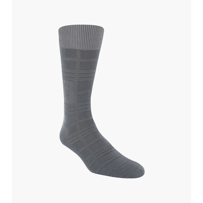 Tonal Plaid Men's Crew Dress Socks