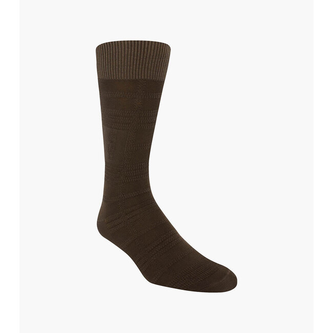 Tonal Plaid Men's Crew Dress Socks