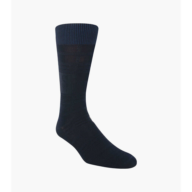 Tonal Plaid Men's Crew Dress Socks