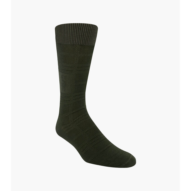 Tonal Plaid Men's Crew Dress Socks