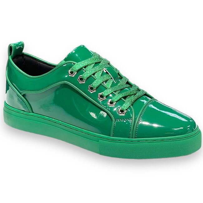 FI-2415-2  Patent Leather Lace up Low Cut Sneaker