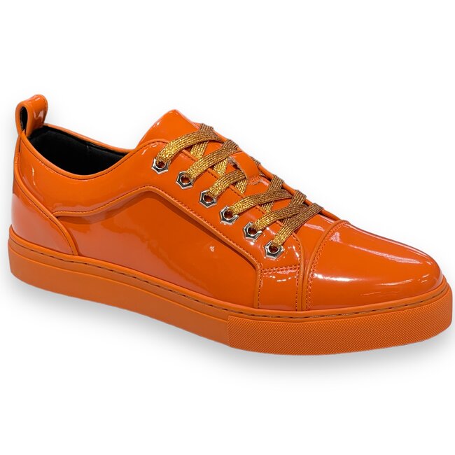 FI-2415-2  Patent Leather Lace up Low Cut Sneaker