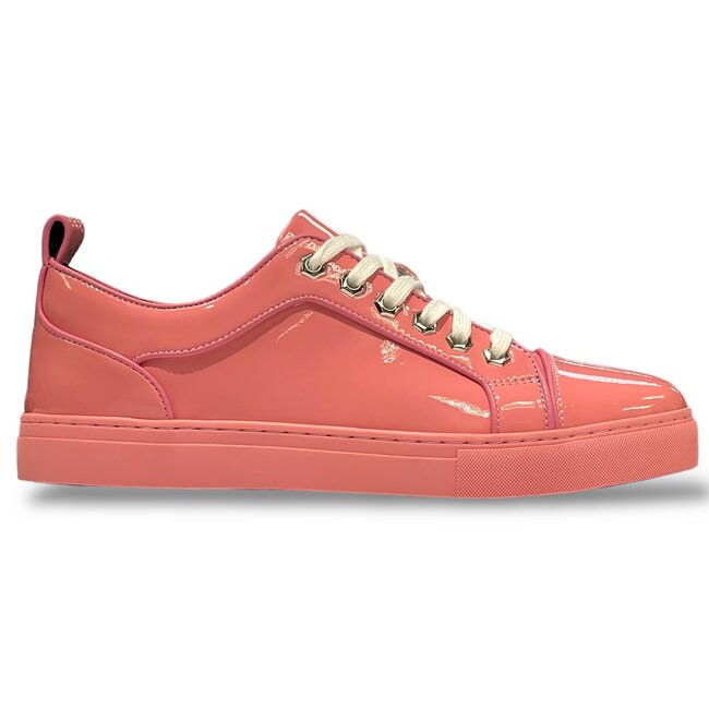 FI-2415-2  Patent Leather Lace up Low Cut Sneaker
