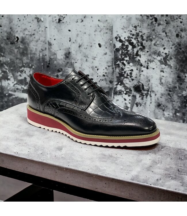 Carrucci Carrucci Lace-up Leather Derby Shoes Wing-Tip