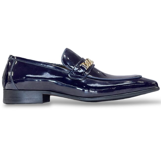 Beveled Squared Toe Soft Patent Leather Loafer