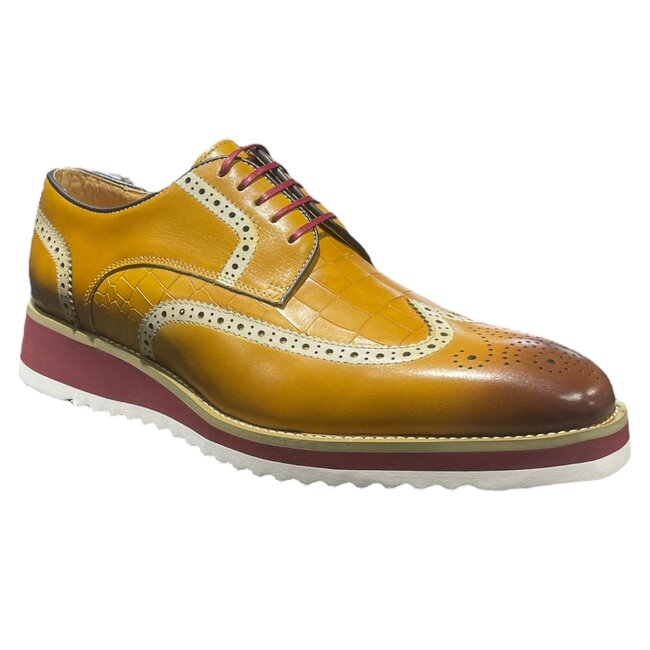 Carrucci Carrucci Lace-up Leather Derby Shoes Wing-Tip