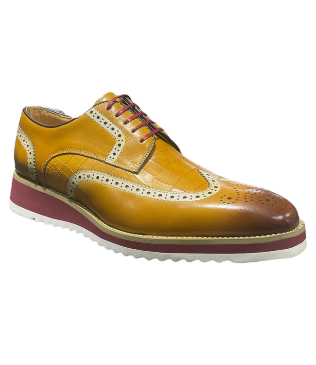 Carrucci Carrucci Lace-up Leather Derby Shoes Wing-Tip
