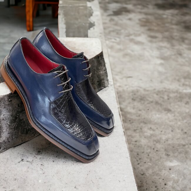 Fennix Genuine Alligator Square Split-Toe Shoe ''MARCUS"