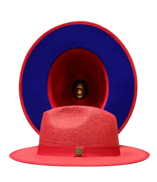 Bruno Capelo Kingdom Collection Straw Fedora Hat Flat Wide Brim
