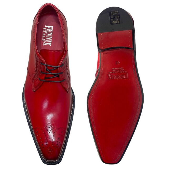 Fennix Tyler Men's Shoes Red Calf Leather/Alligator Exotic