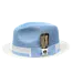 Bruno Capelo Belvedere Collection 2-Tone Straw Fedora Hat Snap Brim (Light/Blue/White)