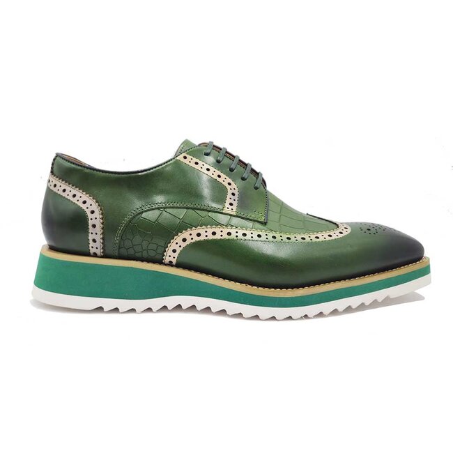 Carrucci Carrucci Lace-up Leather Derby Shoes Wing-Tip