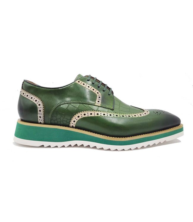 Carrucci Carrucci Lace-up Leather Derby Shoes Wing-Tip