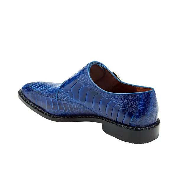 Belvedere Valiente - Genuine Ostrich Leg Double Buckle Mens Shoes