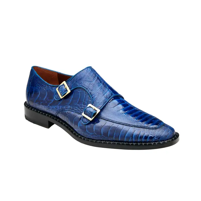 Belvedere Valiente - Genuine Ostrich Leg Double Buckle Mens Shoes