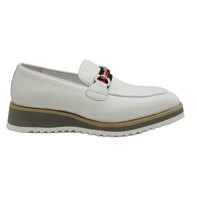 Carrucci Loafer Black Leather Men's Slip On Silver Buckle