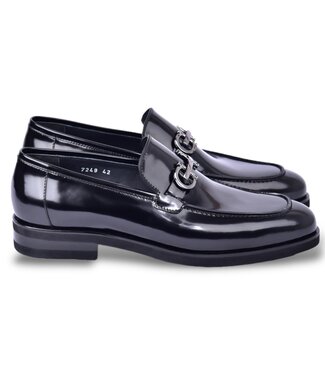 Corrente C0001204- 7249 loafer with silver buckle - Black "ACMA"