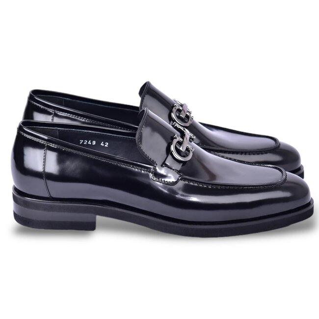 Corrente C0001204- 7249 loafer with silver buckle - Black "ACMA"