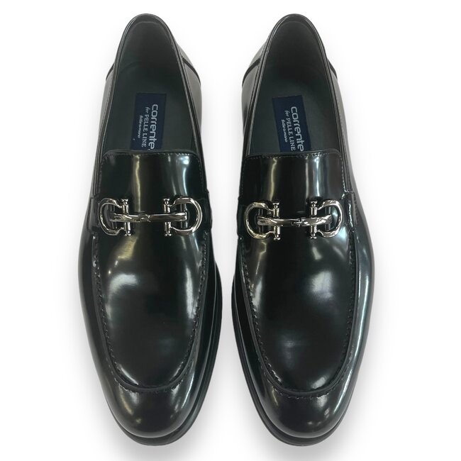 Corrente C0001204- 7249 loafer with silver buckle - Black "ACMA"