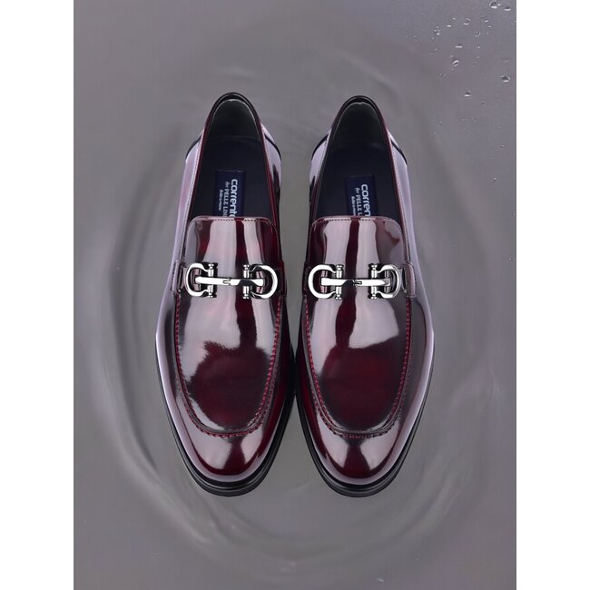Corrente C0001204- 7249 loafer with silver buckle - Burgundy "ACMA"