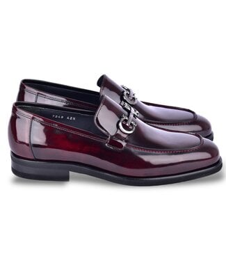 Corrente C0001204- 7249 loafer with silver buckle - Burgundy "ACMA"