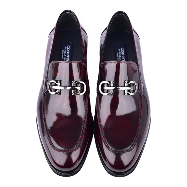 Corrente C0001204- 7249 loafer with silver buckle - Burgundy "ACMA"
