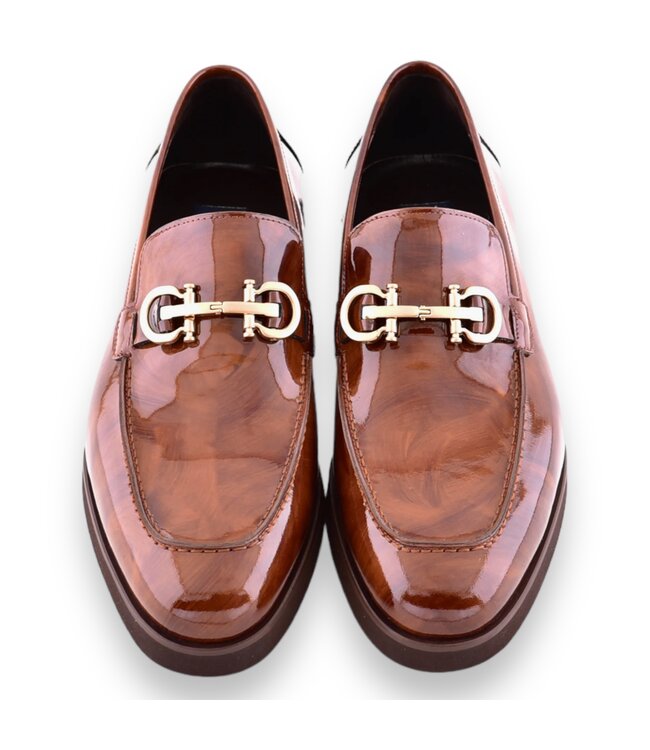 Corrente "C0001204- 7249" loafer with silver buckle - Brown-Rogan