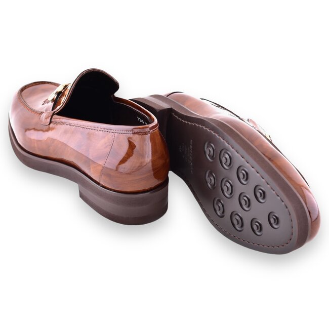 "C0001204- 7249" loafer with silver buckle - Brown-Rogan