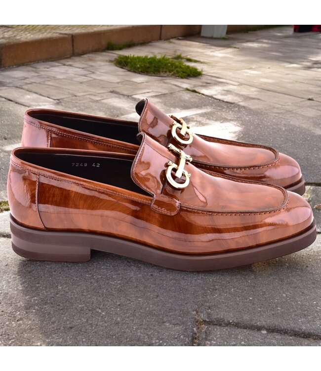 Corrente "C0001204- 7249" loafer with silver buckle - Brown-Rogan