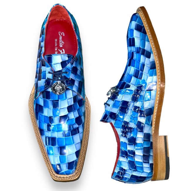 Emilio Franco Santo Men's Shoes Navy Multi Patent Leather Multi (EFC1101)