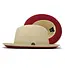 Empire Collection Straw Red Bottom Fedora Hat Snap Brim
