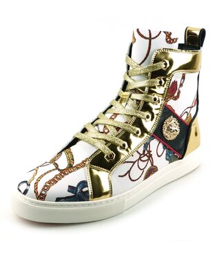 FI-2421 White High Top Sneaker Encore by Fiesso