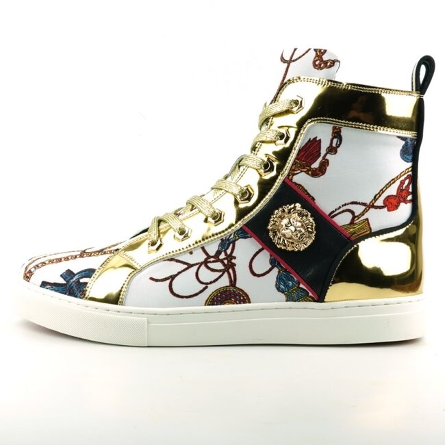 FI-2421 White High Top Sneaker Encore by Fiesso