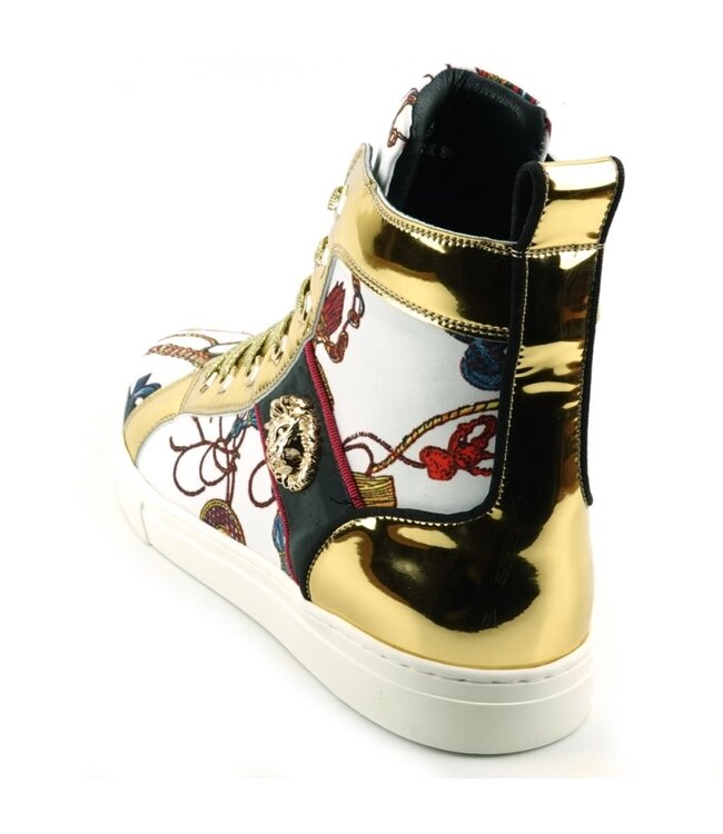 FI-2421 White High Top Sneaker Encore by Fiesso