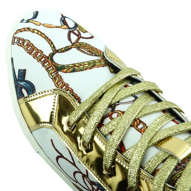 FI-2421 White High Top Sneaker Encore by Fiesso