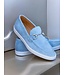 Carrucci Suede Slip-On Silver Horsebit Buckle Sneaker Powder-Blue