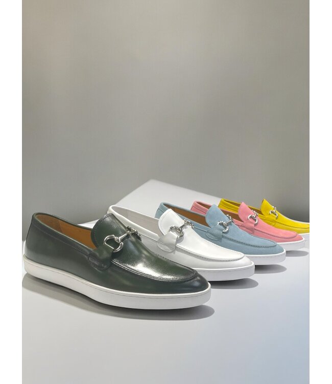 Carrucci Carrucci Slip-On Silver Horsebit Buckle Sneaker Olive/Green