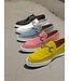 Carrucci Suede Slip-On Silver Horsebit Buckle Sneaker Pink