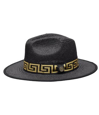 Bruno Capelo Ventino Collection Straw Fedora Hat Flat Wide Brim