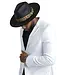 Bruno Capelo Ventino Collection Straw Fedora Hat Flat Wide Brim