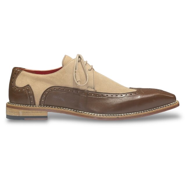 Emilio Franco Leather & Suede Wing Tip Shoe