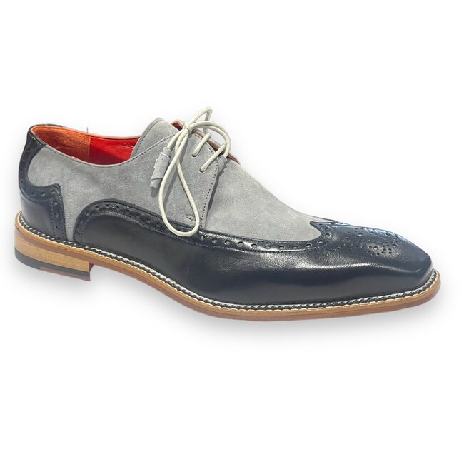 Emilio Franco Leather & Suede Wing Tip Shoe