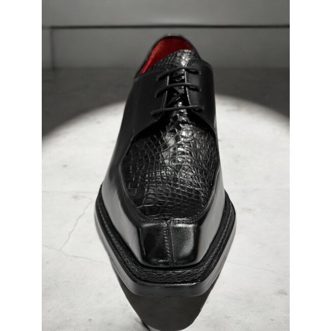 Fennix Fennix Genuine Alligator Square Split-Toe Shoe ''MARCUS"
