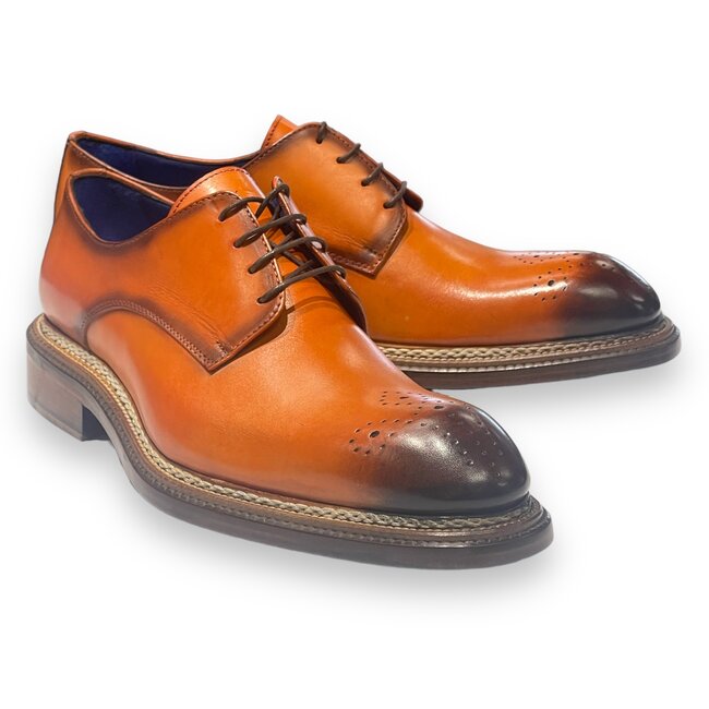 Emilio Franco "Delfino"  Men's Shoes Burn Orange Oxfords